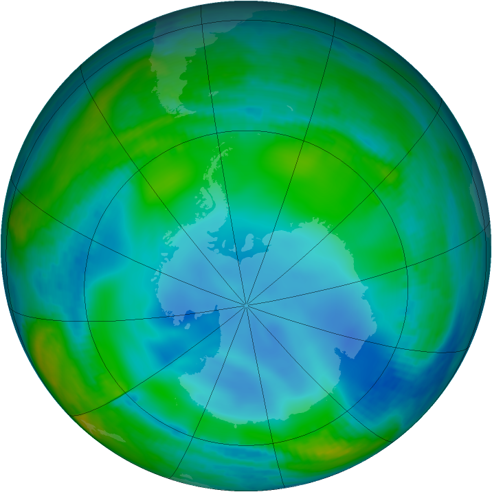 Antarctic ozone map for 13 June 2000